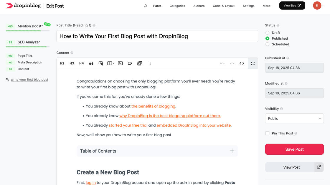 DropInBlog - Editor
